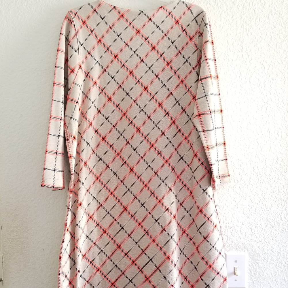 Harris Wharf London Plaid Midi Dress Size IT 46 Beige Cream - Picture 4 of 11
